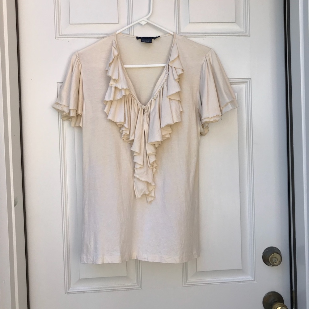 RL Creme Ruffle Top
